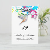 Tafelkaartjes voor kolibrie- en fuchsia-bruiloft kaart (Staand voorkant)