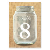 Tafelkaartjes voor rustieke bruiloft met jute en m kaart (Achterkant)