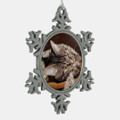 Tafelkattekerstmis Tin Sneeuwvlok Ornament (Links)