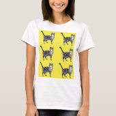 Tafelkatten schattige gestreepte huisdieren T-shir T-shirt (Voorkant)