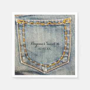 Tafelkleden met stiksels in de vorm van een denim servetten