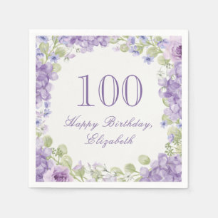 Tafelkleden voor 100ste verjaardag Elegante Paarse Servet