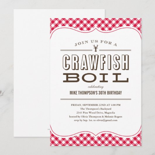 Tafelkledij Rooiuitnodigingen Kaart (Voorkant / Achterkant)