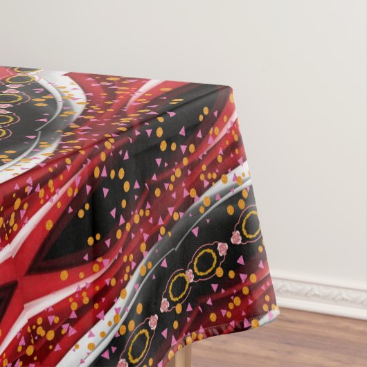 Tafelkleed Abstract Zwart Rood Wit (Voorbeeld)