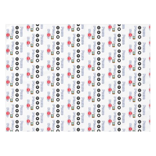 Tafelkleed Afspelen Pauze Stop (Voorkant (Horizontaal))