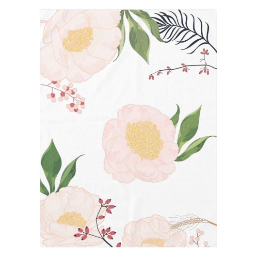 Tafelkleed Baby Roze Kosmos op Wit (Voorkant)