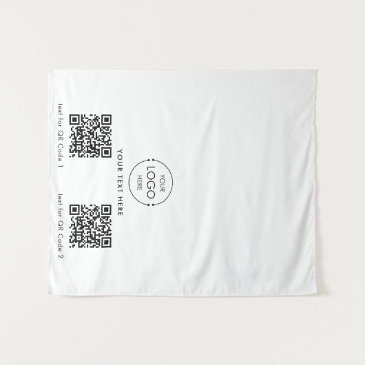 Tafelkleed Banner Logo 2 QR-codes voor Pop-Up-Wink Wandkleed (Voorkant (horizontaal))