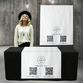 Tafelkleed Banner Logo 2 QR-codes voor Pop-Up-Wink Wandkleed