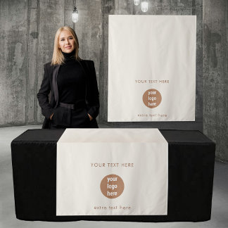 Tafelkleed Banner Logo Ivoor Bruin Pop-Up Shop Wandkleed