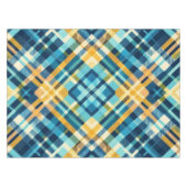Tafelkleed Blauw Geel Plakken Ontwerp (Voorkant (Horizontaal))