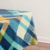 Tafelkleed Blauw Geel Plakken Ontwerp (Voorbeeld)