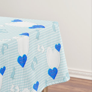 Tafelkleed Blauw Wit geruit Baby Jongen