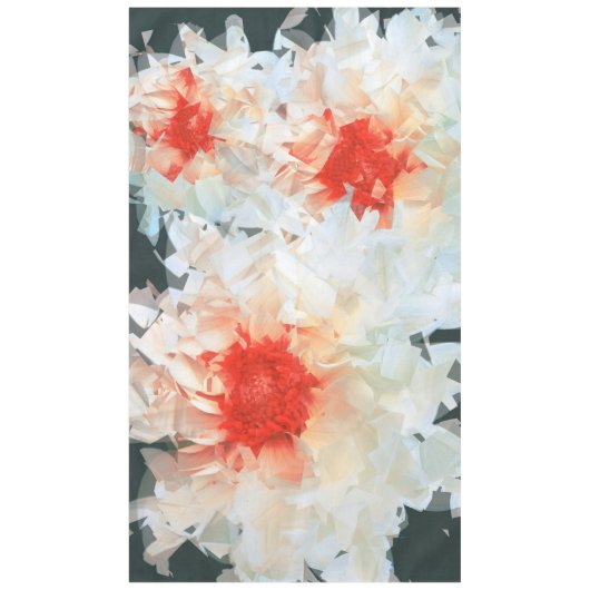 Tafelkleed Bloemen Witte Zwarte kubist (Voorkant)