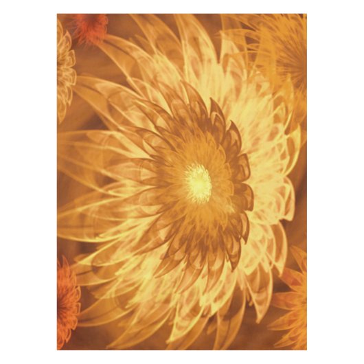 Tafelkleed Fantasie Bloemen Geel (Voorkant)