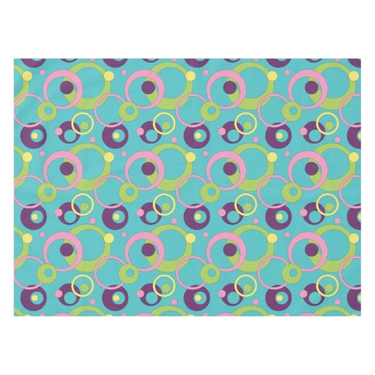 Tafelkleed Funky Blauwe Cirkels (Voorkant (Horizontaal))