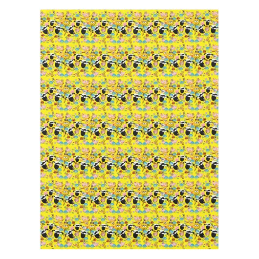 Tafelkleed Geel Giraffe Olifant Varkenshond (Voorkant)