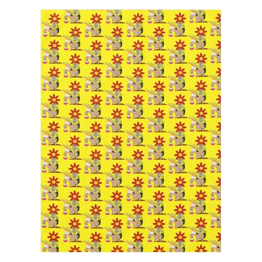 Tafelkleed Geel Mexicaans Ezel Hond Sombrero (Voorkant)