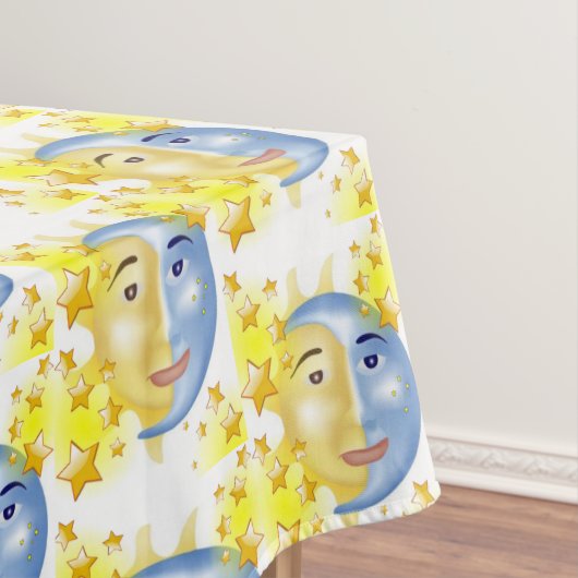Tafelkleed Geel Zon Blauw Maan Gele Sterren (Voorbeeld)