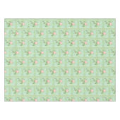 Tafelkleed Groene Streep Roze Rose Bloemen (Voorkant (Horizontaal))