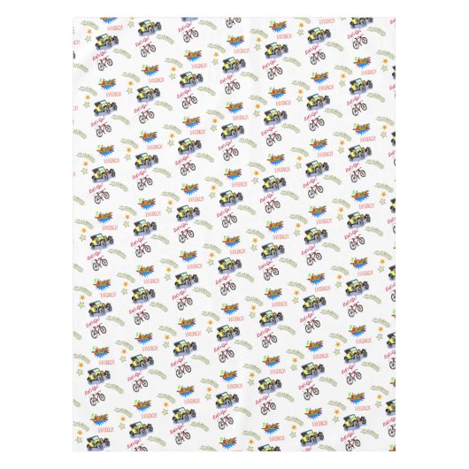 Tafelkleed Hero Fiets Auto Vliegtuig (Voorkant)