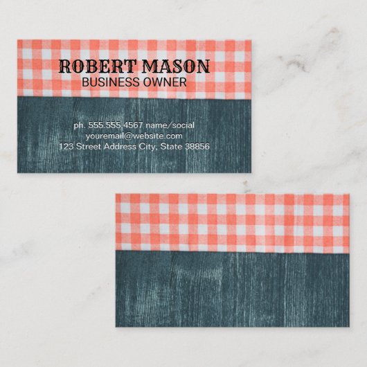 Tafelkleed | Houtstructuur Visitekaartje (Voorkant / Achterkant)