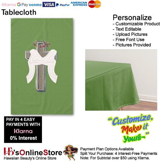 Tafelkleed Huishoudlinnen Groene Achtergrond