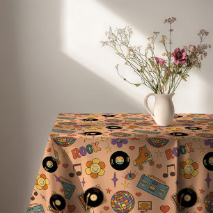 Tafelkleed in 70-jaren stijl met groovy pastel kle