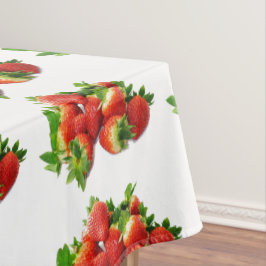 Tafelkleed met aardbeienprint in landelijke stijl