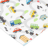 Tafelkleed met auto's en vrachtwagens (Hoek)