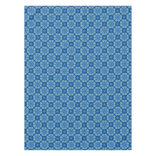 Tafelkleed met blauwe en groene medaillons (Voorkant)