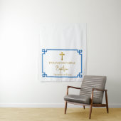 Tafelkleed met blauwe Griekse sleutel voor Grieks  Wandkleed (In situ)