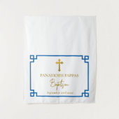 Tafelkleed met blauwe Griekse sleutel voor Grieks  Wandkleed (Voorkant)