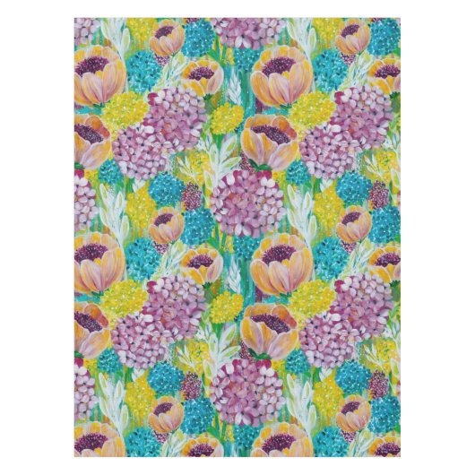 Tafelkleed met bloemmotief Symphony Hydrangea Popp (Voorkant)