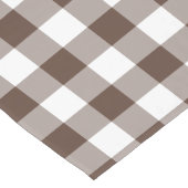 Tafelkleed met chocoladebruine ruit en geruite sto (Hoek)