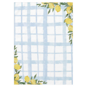 Tafelkleed met citroenen in gingham-patroon in gee