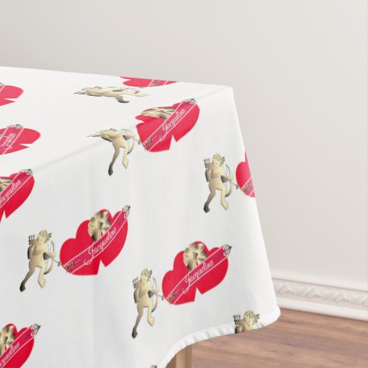 Tafelkleed met Cupido en harten (Voorbeeld)
