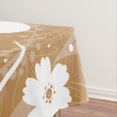 Tafelkleed met eigen monogram bruin en wit blad (Voorbeeld)