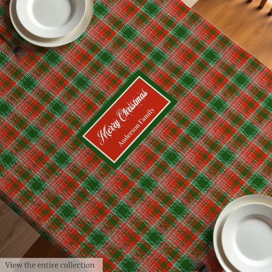 Tafelkleed met eigen naam Traditionele Kerstlook