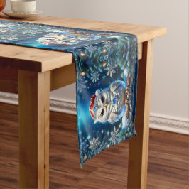 Tafelkleed met juwelen uil en kerstmannenhoed voor