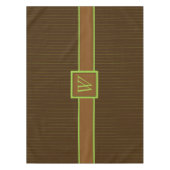Tafelkleed met limoenstrepen op chocoladebruine on (Voorkant)