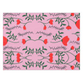 Tafelkleed met monogram rustieke chic roze bloemen (Voorkant (Horizontaal))