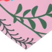 Tafelkleed met monogram rustieke chic roze bloemen (Gekanteld)