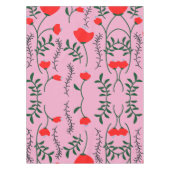 Tafelkleed met monogram rustieke chic roze bloemen (Voorkant)