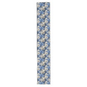 Tafelkleed met Navy Blauwe Bloemen en Ivoor Kleur (Voorkant)