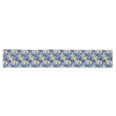Tafelkleed met Navy Blauwe Bloemen en Ivoor Kleur (Horizontaal)