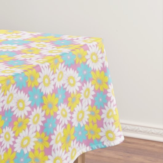 Tafelkleed met pastelkleurige bloemen (Voorbeeld)
