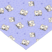 Tafelkleed met Pomeranians in het blauw (Hoek)