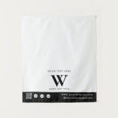 Tafelkleed met QR-code en monogramlogo voor pop-up Wandkleed (Voorkant)