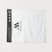 Tafelkleed met QR-code en monogramlogo voor pop-up Wandkleed (Voorkant (horizontaal))
