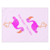 Tafelkleed met Roze Flamingo en aangepaste tekst (Voorkant (Horizontaal))